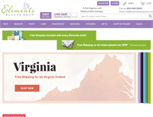 Tablet Screenshot of elementsbeautyshop.com